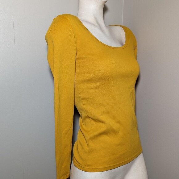 J Crew Factory Long Sleeve Fine Rib Scoop Neck Tee XS NWT - Picture 4 of 7